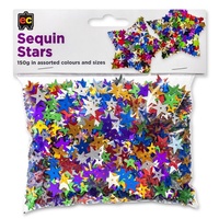 Sequins EC Stars 1-1.5cm Mxd Colours 150gm